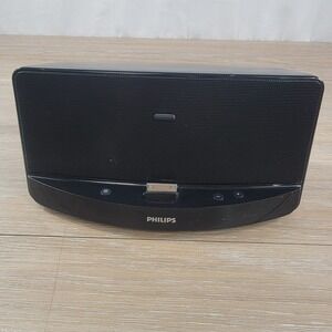 Philips AD300/37 Black iPod iPhone Dock Speaker System Audio Tested No Cord